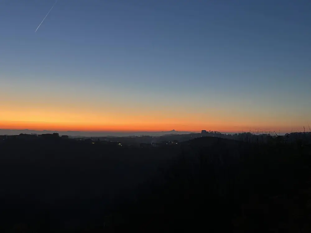 A deep orange Piedmont sunset