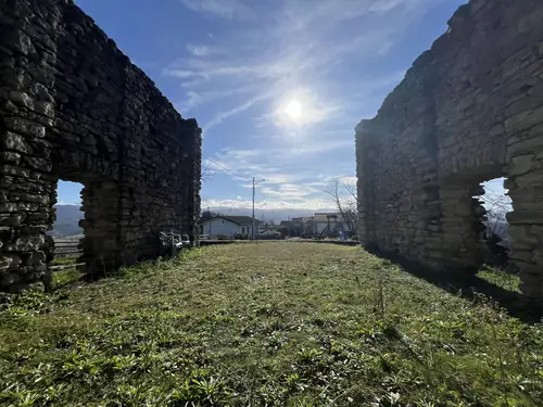 A medieval stone ruin in the hills