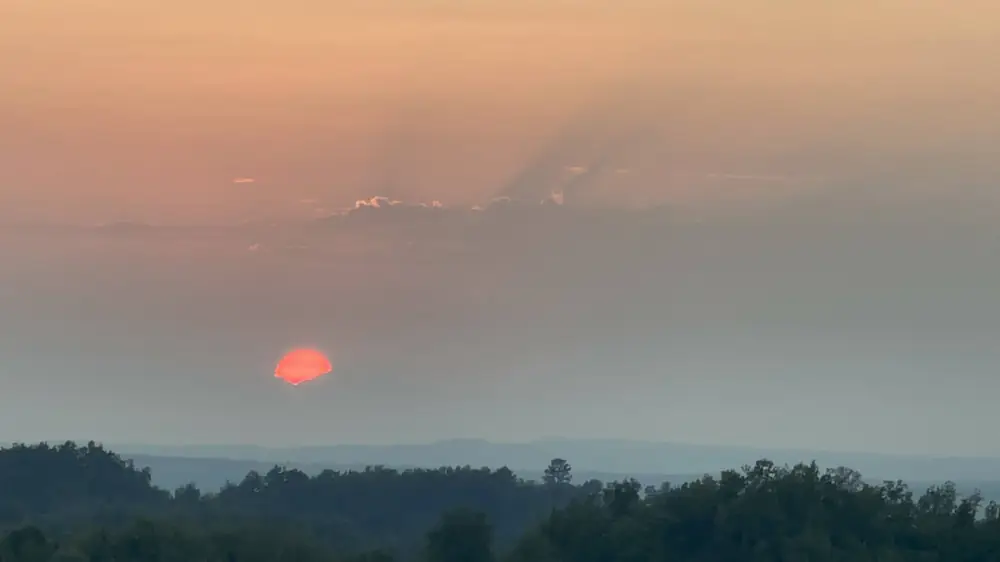 The Alps on the horizon beyond Piedmont