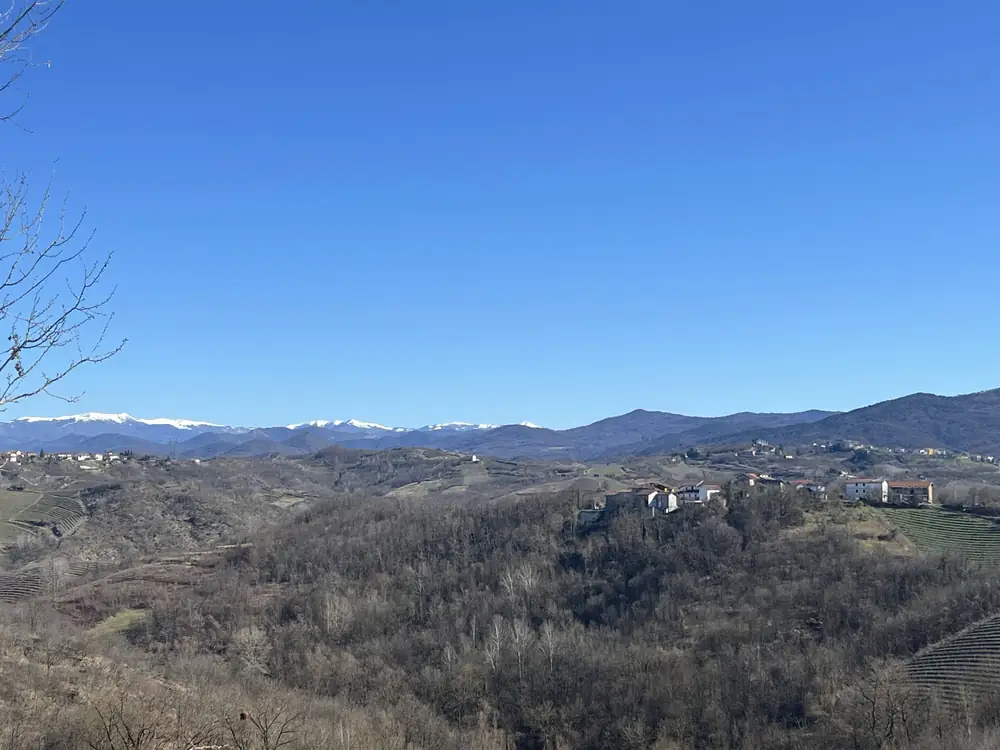 A river winding through the valley