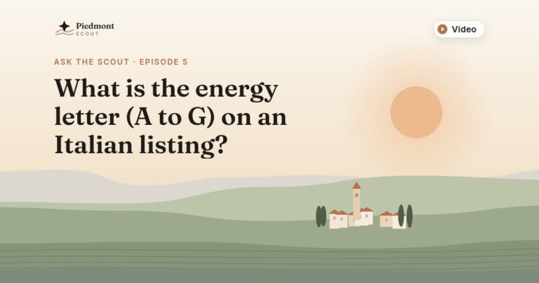 Ask the Scout episode 5: What is the energy letter (A to G) on an Italian listing?